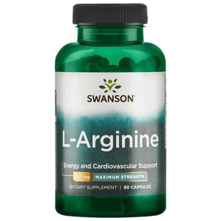 Хранителна добавка SWANSON L-Arginine 850 mg / Maximum Strength, 90 капсули