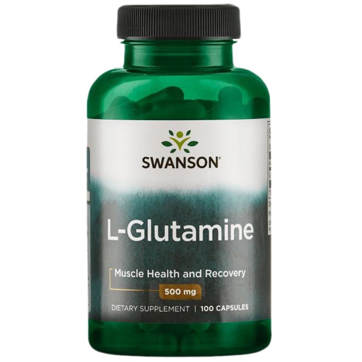 Хранителна добавка SWANSON L-Glutamine 500 mg, 100 капсули