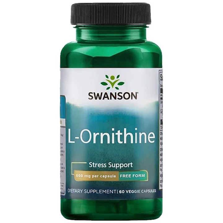 Хранителна добавка SWANSON L-Ornithine 500 mg, 60 капсули