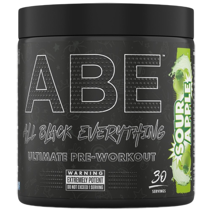 Supliment alimentar Applied Nutrition ABE - All Black Everything Ultimate Pre-Workoout, Sour Apple, 375 grame