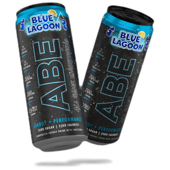 Supliment alimentar Applied Nutrition ABE Energy plus Performance All Black Everything Ready-To-Drink, Blue Lagoon, 330 ml