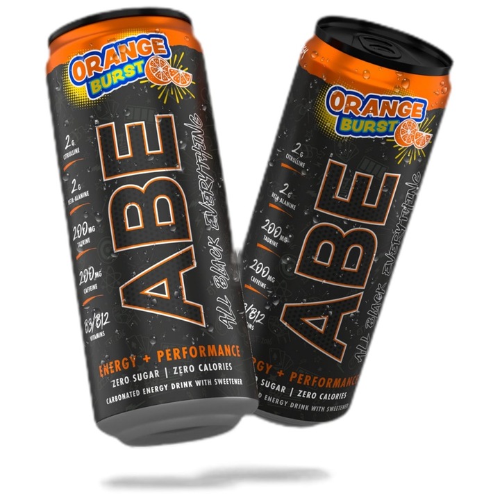 Хранителна добавка Applied Nutrition ABE Energy plus Performance All Black Everything Ready-To-Drink, Портокал, 330 мл