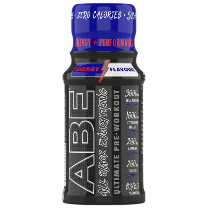 Supliment alimentar Applied Nutrition ABE Shot All Black Everything Pre-antrenament, Energie!, 60 ml