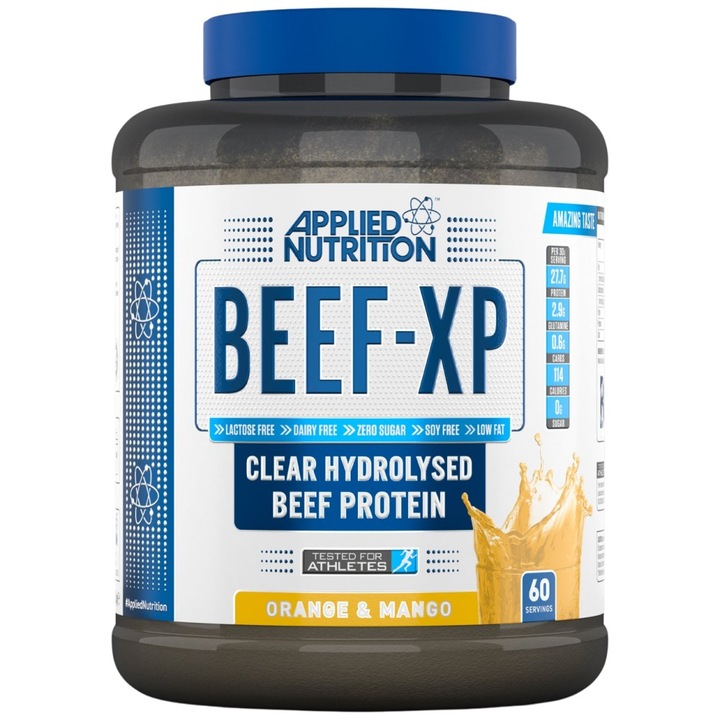 Supliment alimentar Applied Nutrition Beef-XP Clear Hydrolyzed Beef Protein, Portocala si mango, 1800 grame