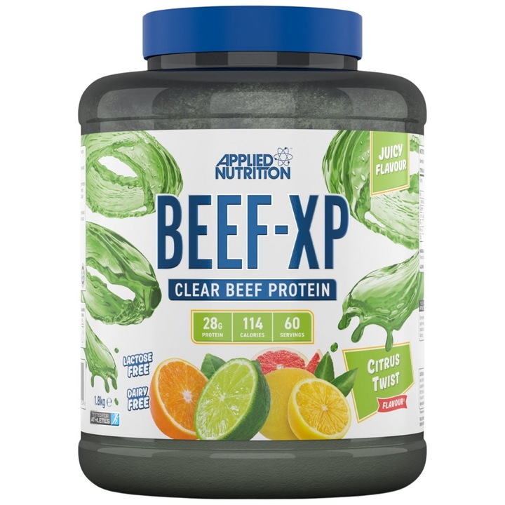 Хранителна добавка Applied Nutrition Beef-XP Clear Hydrolyzed Beef Protein, Цитрус, 1800 грама