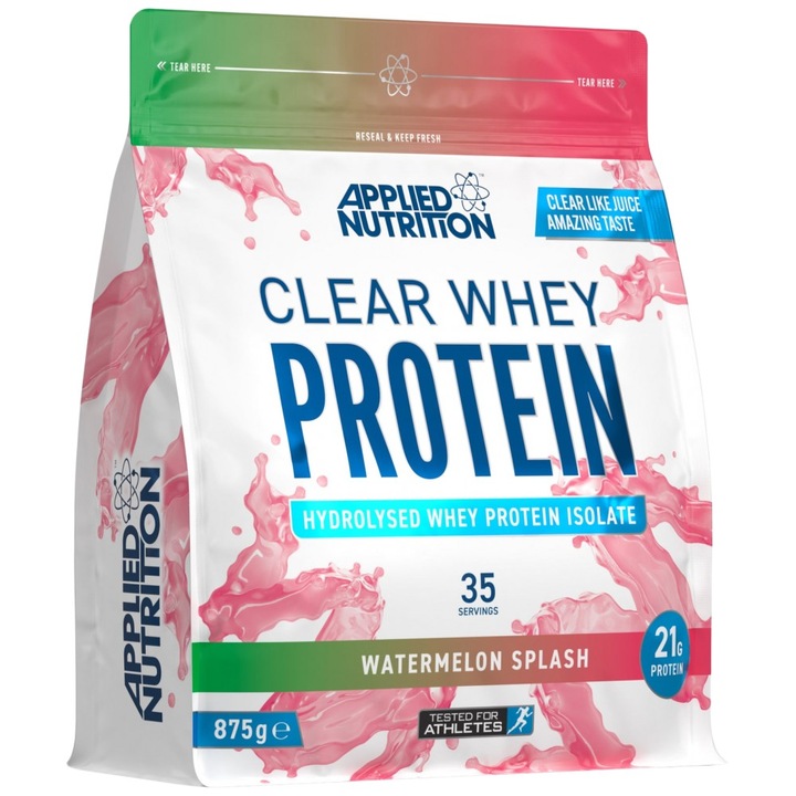 Хранителна добавка Applied Nutrition Clear Whey Protein Hydrolyzed Whey Protein Isolate, Диня, 875 грама