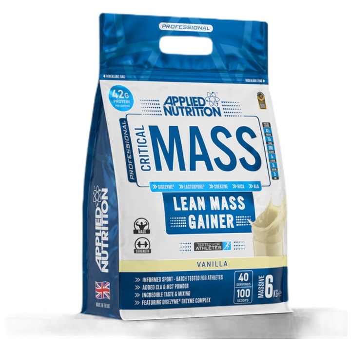 Хранителна добавка Applied Nutrition Critical Mass Professional, Ванилия, 6000 грама