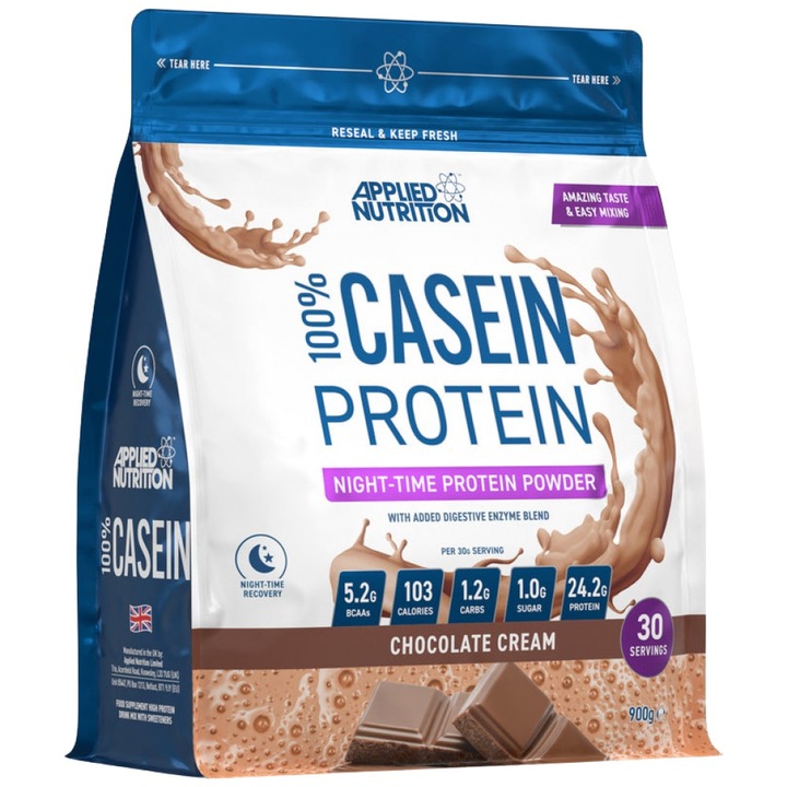 Хранителна добавка Applied Nutrition Micellar Casein Protein, Шоколад, 900 грама