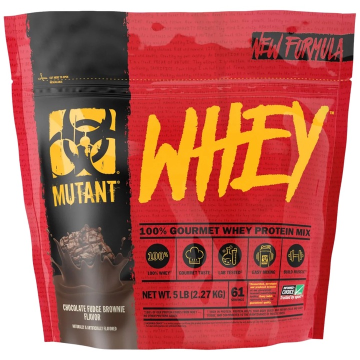 Proteine MUTANT Mutant Whey, Brownie cu Fudge, 2270 grame