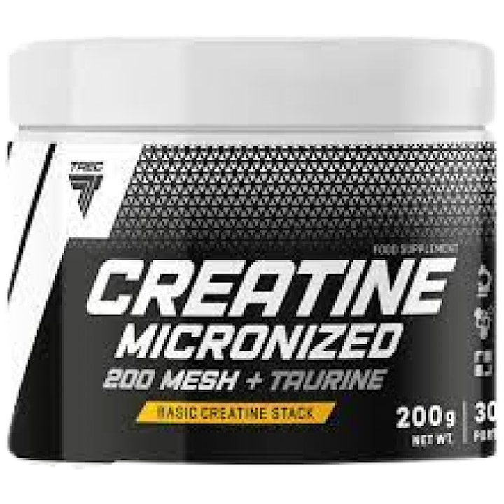 Étrend-kiegészítő Trec Nutrition Creatine Micronized 200 Mesh plus Taurine Kiváló minőségű kreatin monohidrát por, 200 gramm