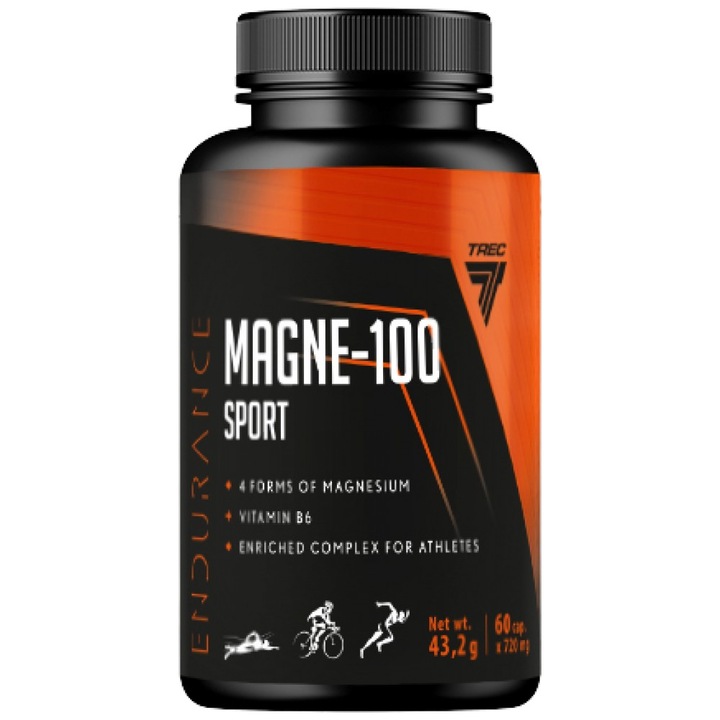 Magneziu Magne-100 Sport, Trec, 60 capsule