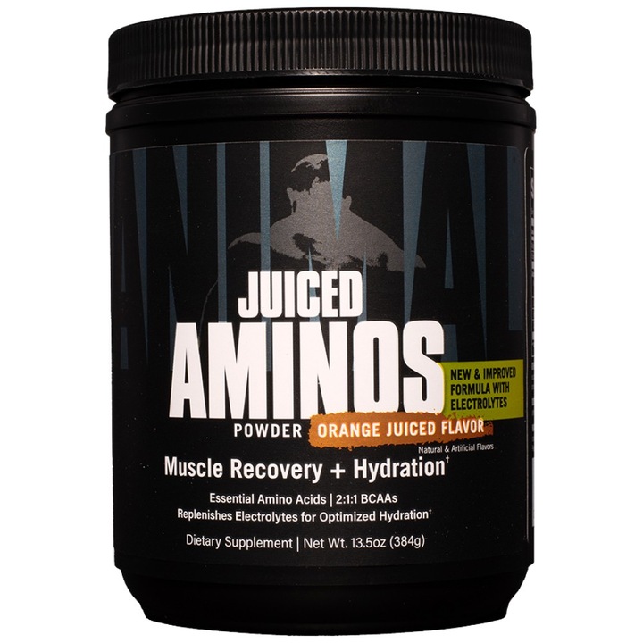 Хранителна добавка Universal Animal ANIMAL Juiced AMINOS, Портокал, 348~405 грама