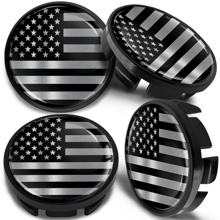 SkinoEu keréksapkák készlet 65mm, VW/Skoda alufelni kompatibilis 3B7601171 / 6U7601171 US Flag CV 63 4db