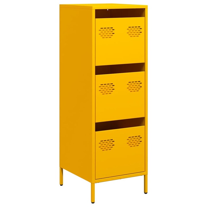 Dulap inalt vidaXL, galben mustar, 39x35x103,5 cm, otel, 15.01 kg