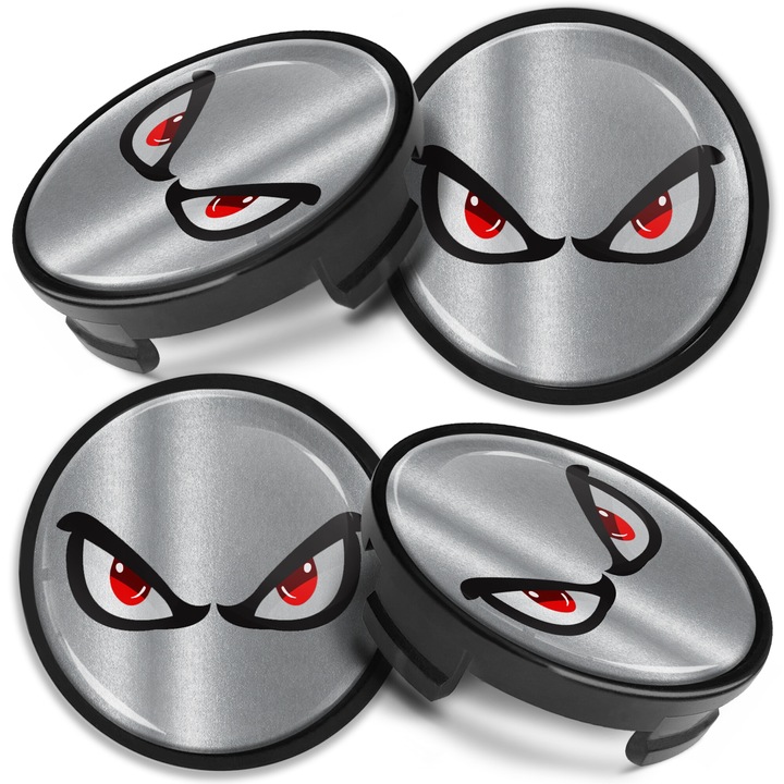 Комплект капачки за джанти SkinoEu, 54 мм, съвместими с алуминиеви джанти за FORD, 6M-21-1003 AA / 6M-21-1003 BA, Сребристо, Гланц, CF 7, 4бр