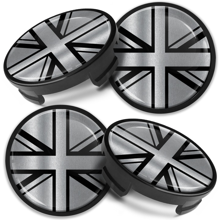 Комплект капачки за джанти SkinoEu, 54 мм, съвместими с алуминиеви джанти за FORD, 6M-21-1003 AA / 6M-21-1003 BA, Флаг на Великобритания/Англия, CF 15, 4бр