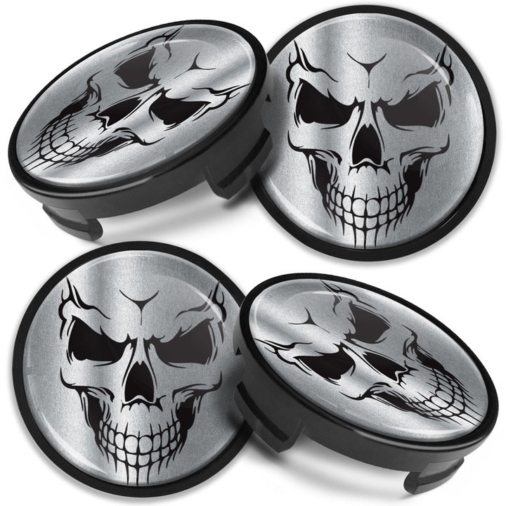 Set capace roti SkinoEu 54mm compatibile cu jantele din aliaj FORD 6M-21-1003 AA / 6M-21-1003 BA Skull CF 30 4buc