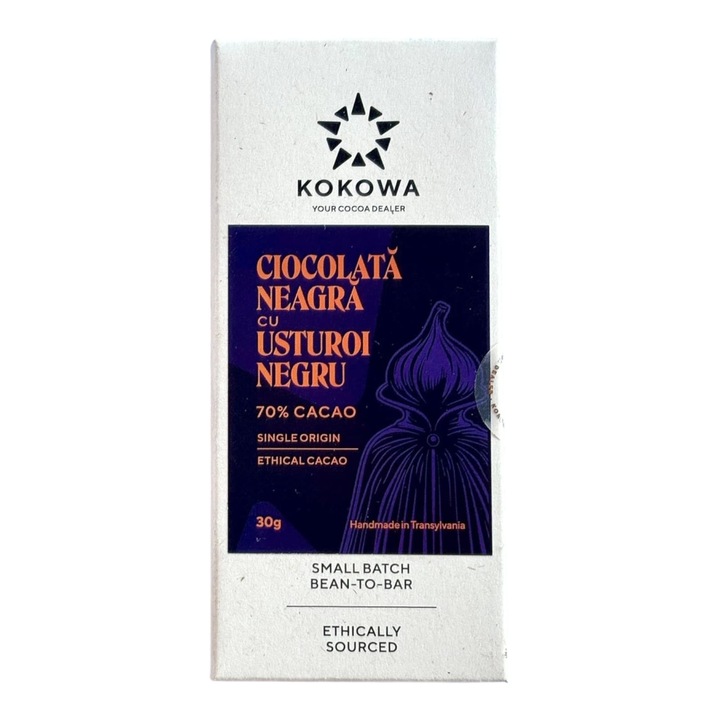 Ciocolata cu usturoi negru 70% cacao – 30g