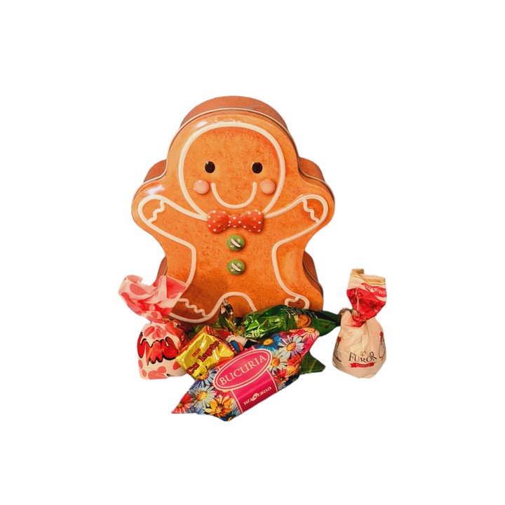 Cutie cadou in forma de omulet turta dulce cu mix de ciocolata Bucuria, 200g