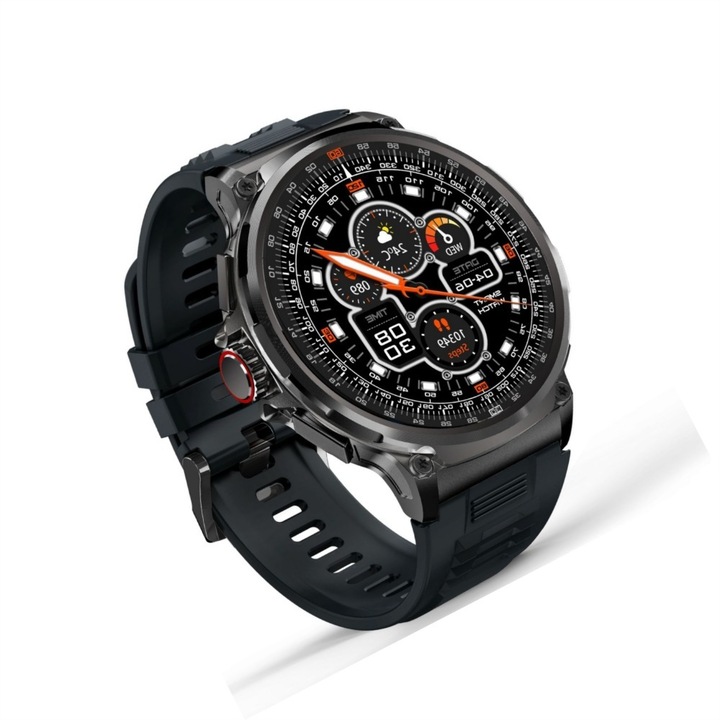 Okosóra karóra, 1,85" képernyő, véroxigén, pulzusszám, edzés, Bluetooth-hívások, lépésszámláló, közösségi hívás üzenetek, intelligens értesítések, alváskövető, fekete