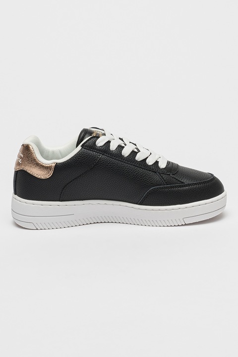 Versace Jeans Couture, Pantofi sport cu logo stralucitor Meyssa, Negru stins
