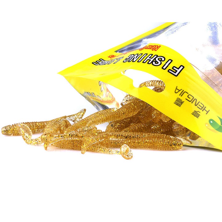 Enforose puha csali, T-farok, finom textúra, 50 darabos készlet