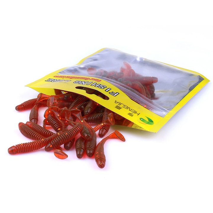 Enforose puha csali, T-farok, finom textúra, 50 darabos készlet