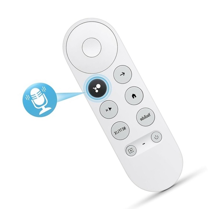 Telecomanda TV pentru Google Chromecast, pentru G9N9N, ficienta ridicata de reactie, senzatie buna a materialului, telecomanda inteligenta, Bateriile nu sunt incluse, Alb