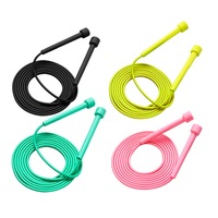 Set 4 coarda de sarit pentru copii, SINBINTA, Lungime reglabila, 280 cm, Manere antiderapante, Durabil, Rezistent la uzura, Portabil, Design ergonomic, Pentru fitness, Exercitii acasa si corp suplu, PVC, Multicolor