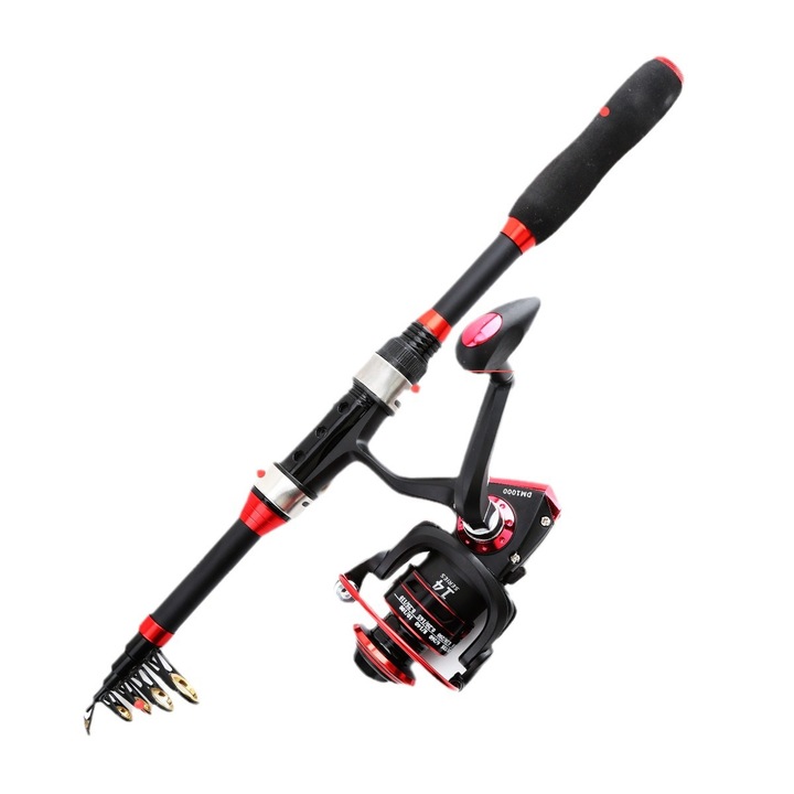 Пълен комплект въдици за риболов Long Shot Luya за морски риболов, от FRP, с мека примамка и влакно