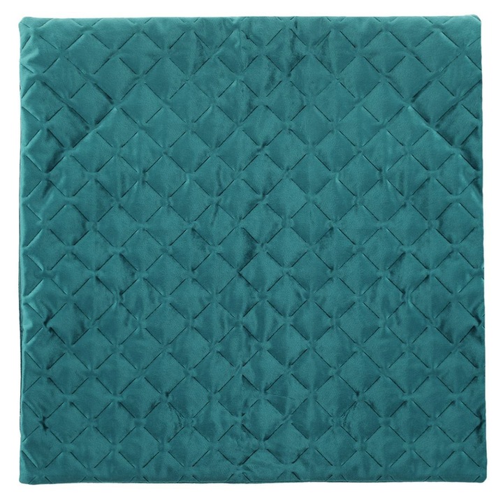 Fata de Perna Velvet, Model Romburi, Culoare Petrol, Dimensiune 45x43cm, Poliester