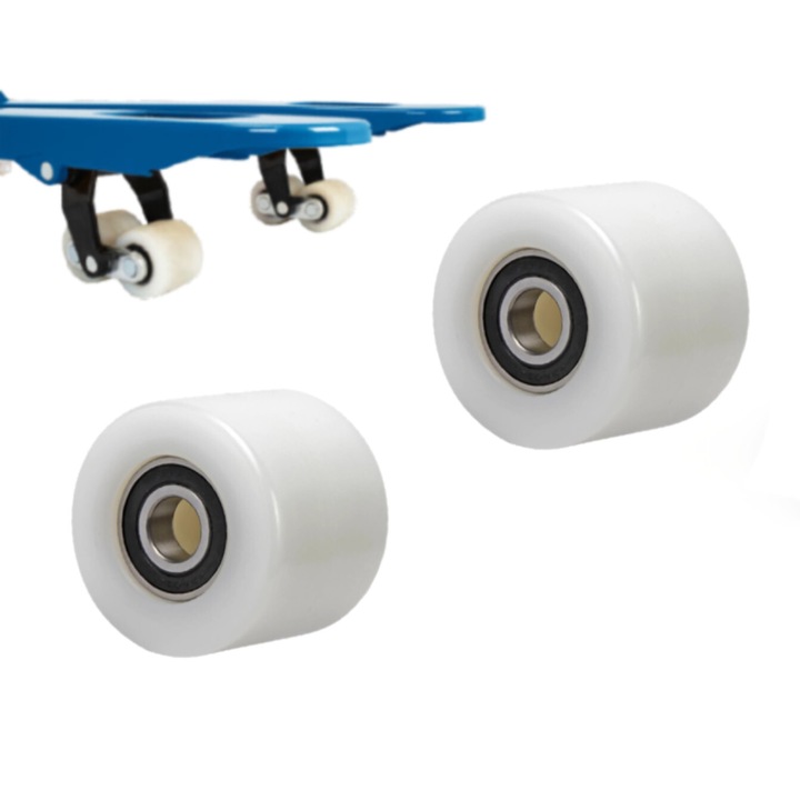 Roti pentru transpalet manual 80x70 mm Handlekraft® Nemarcabile, Rezistente la ulei, apa, si substante chimice, Nylon solid/Alb