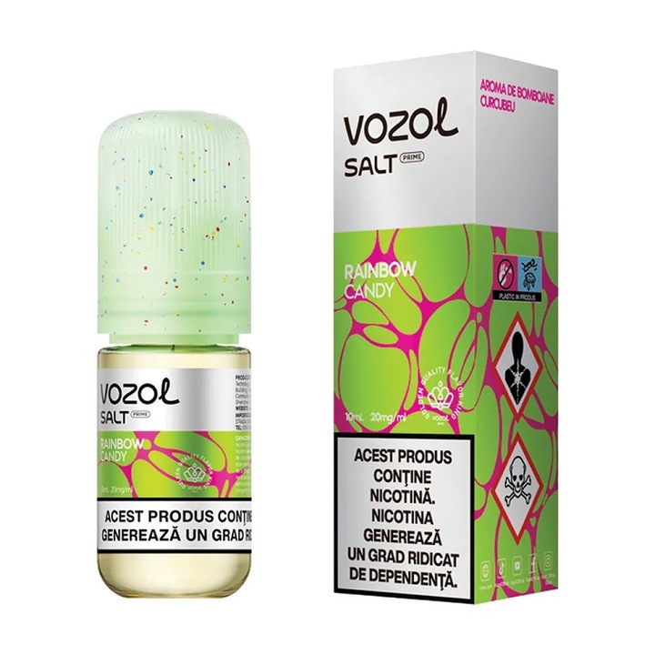 Lichid Tigara Electronica Vozol Salt Prime - Rainbow Candy, 10ml, 20mg/ml