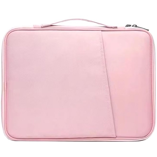 Geanta pentru Laptop 13.3"-14", Textil rezistent, Compatibil MacBook, Buzunare multiple, Roz