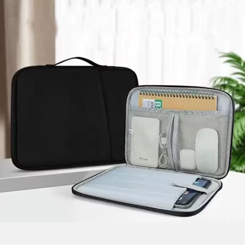 Geanta pentru Laptop 15"-16", Textil rezistent, Compatibil MacBook, Buzunare multiple, Negru