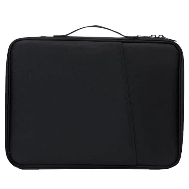 Чанта за лаптоп 15"-16", Издръжлив текстил, съвместима с MacBook, Множество джобове, Черна