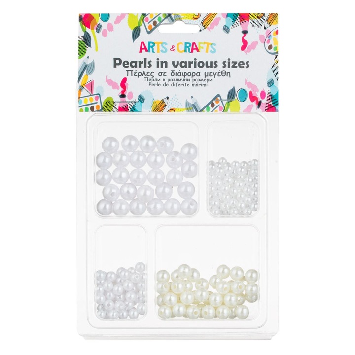 Margele albe in forma de perle 4 marimi pentru bijuterii