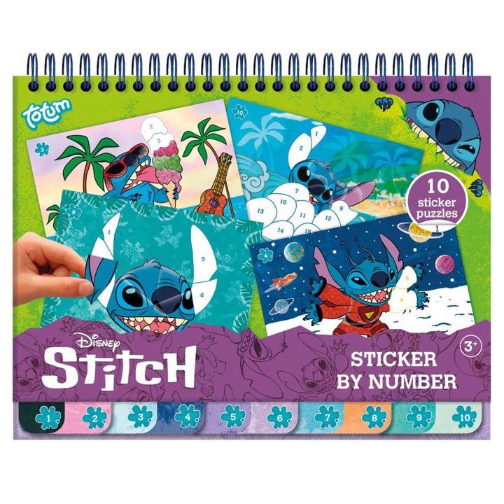 Kreatív matrica készlet, ragasszon fel számokat, Lilo és Stitch