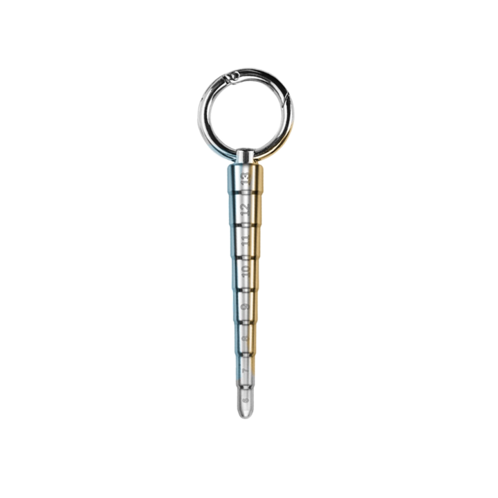 Dilatator uretral, design scara, material din otel inoxidabil, cu inel circular, BDSM, lungime 123 mm, latime 6-13 mm, argintiu