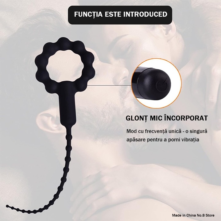 BDSM вибрираща уретрална тапа с E-Stimulation, медицински силикон, ергономичен дизайн, 26,5 см, черен