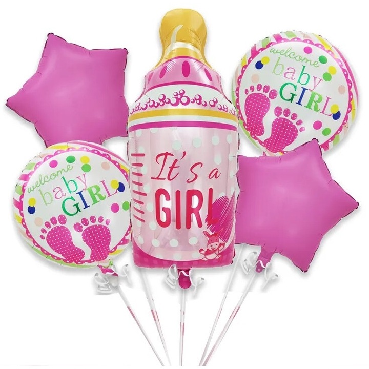 Set Baloane, Model It's a Girl, Tematica Gender Reveal, Botez, Roz