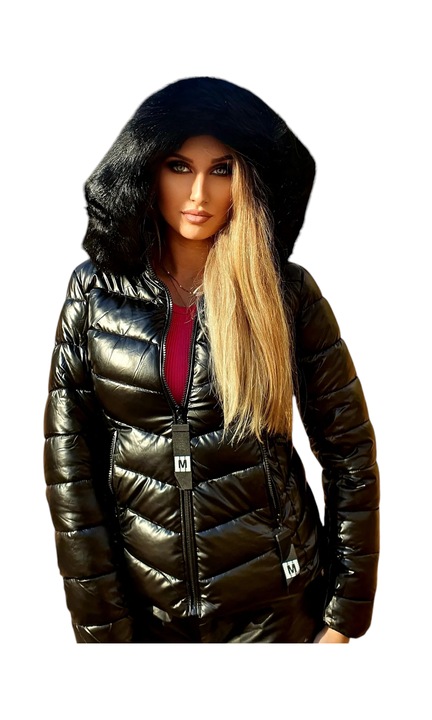 Черно кожено яке с качулка