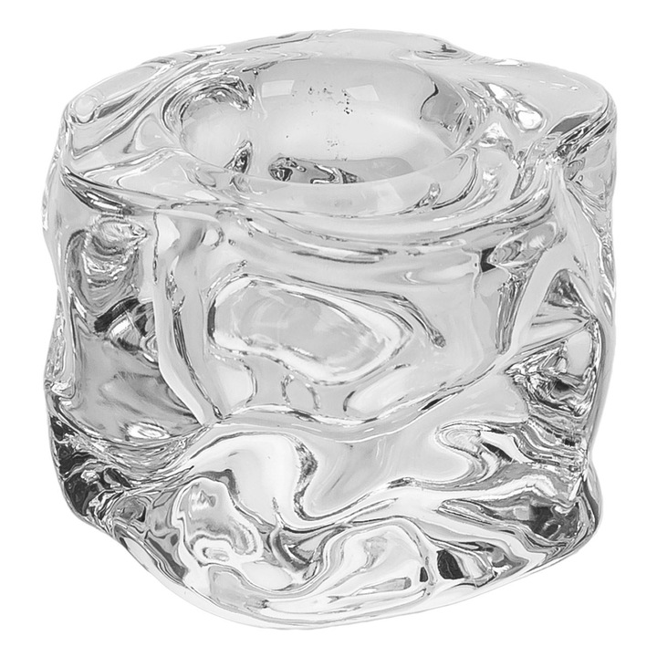 Sfesnic decorativ din sticlă transparent, formă trandafir, 5x5x4cm, set 108 poze, album foto 10x15cm