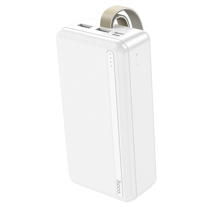 Baterie Externa Ultra-Capacity, Dual Charge, 30.000 mAh, 2 x USB, Hoco J91B, Alb