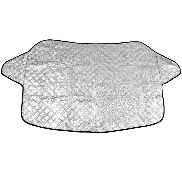 Husa parasolar protectie parbriz iarna-vara 92x135cm din folie aluminiu ce reflecta radiatia UV si strat izolant ce protejeaza de inghet