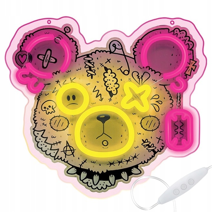 Плюшено мече Neon LED Forever Light Punk FLA01, многоцветно