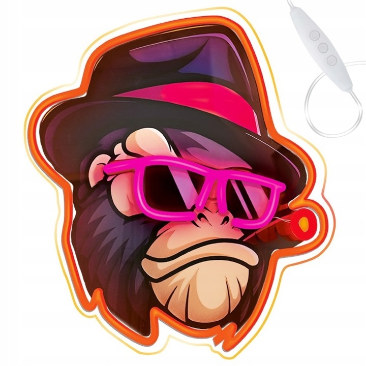 Неонова светлина Forever Light Gangsta Monkey FLA03, многоцветни