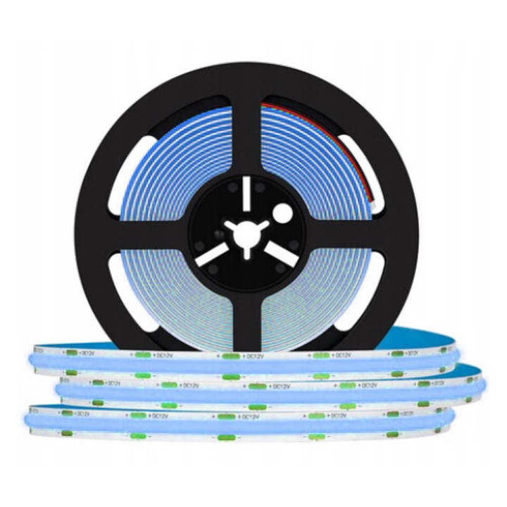 LED лента 5m, Berge, Вътрешна, Мрежова, Гъвкава, IP20, PCB, 60W, 120 °, Околна светлина, Гъвкава, 12V захранване, Син