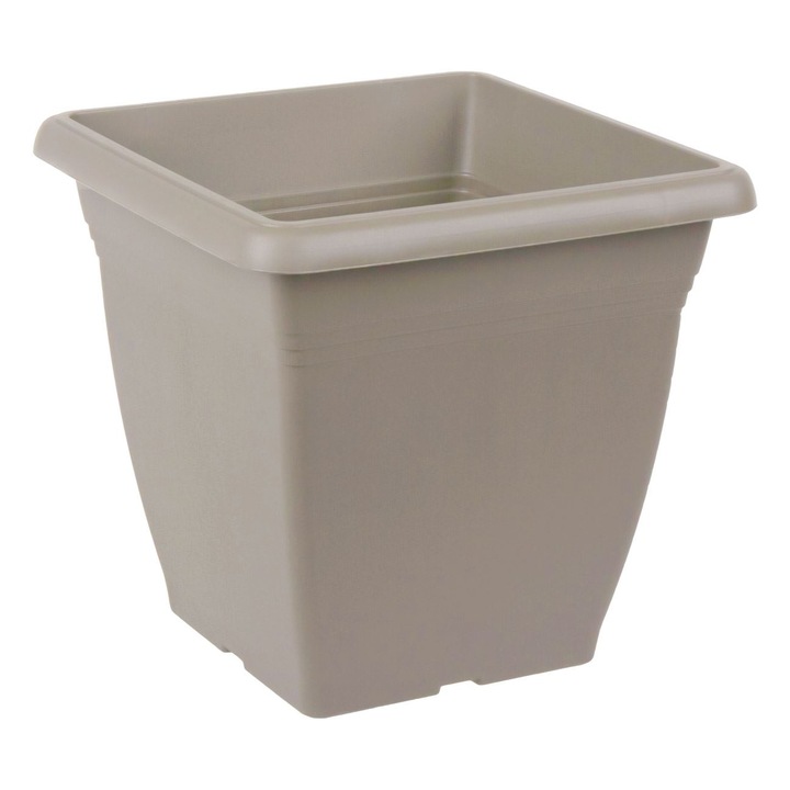 Ghiveci din Plastic pentru Flori Patrat Moca 25.5x25.5x24.5cm - 9Lt