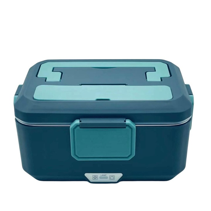 Caserola Portabila de Pranz, SARAADA, 90W, Dubla utilizare, Casa sau Masina, Izolare Termica, Interior Inox, Capacitate 2.5 L